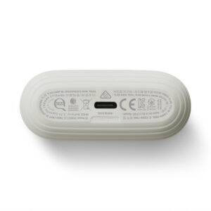 devialet-gemini-ii-light-pearl-product-image-13 Underside of white Devialet Gemini II earbuds charging case with
regulatory labels