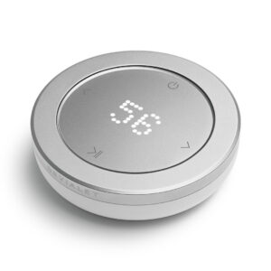 devialet-phantom-remote-light-pearl-product-image-1 Silver Devalet smart device displaying 36 on LED screen