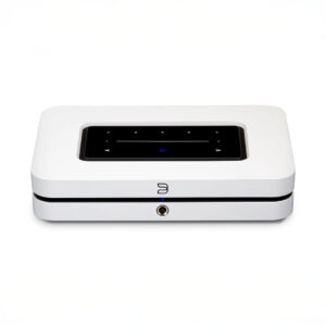 Modern white electronic audio device front view