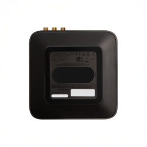 Bottom view of a black WiFi-enabled device.