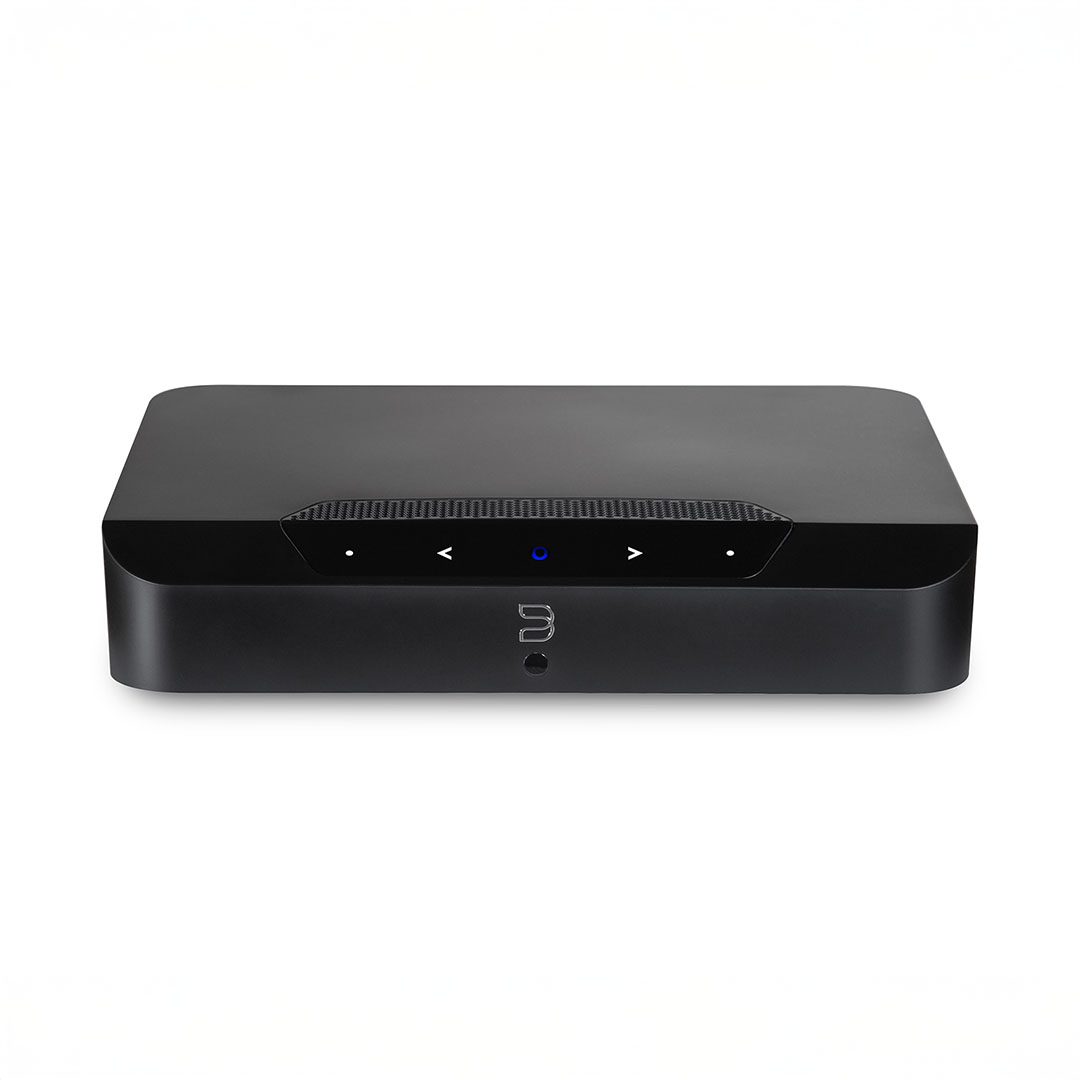 Black audio streaming device front view