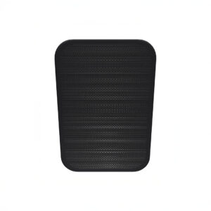Black rectangular anti-fatigue mat for standing