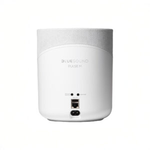 Bluesound Pulse M white speaker back view.