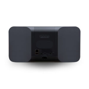 Back view of compact wireless speaker system.