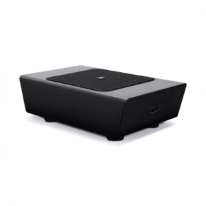 Black futuristic projector on white background