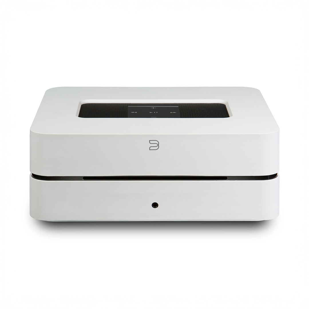 White wireless streaming device front view