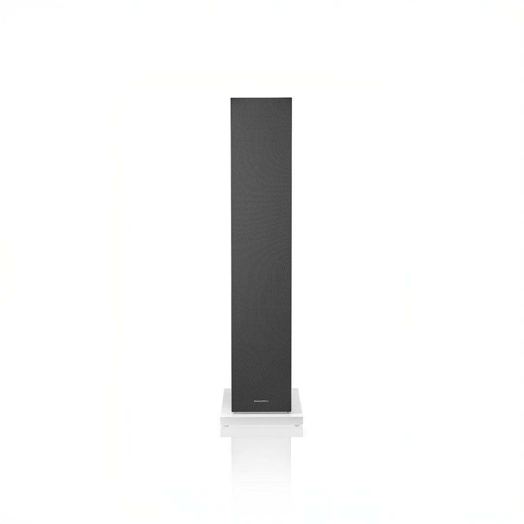 Black tower speaker on white background