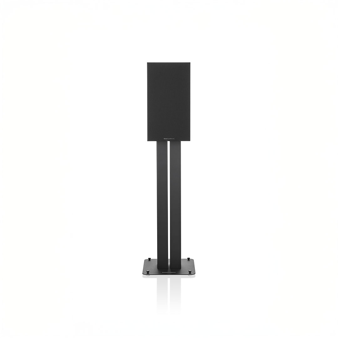 Black speaker on stand