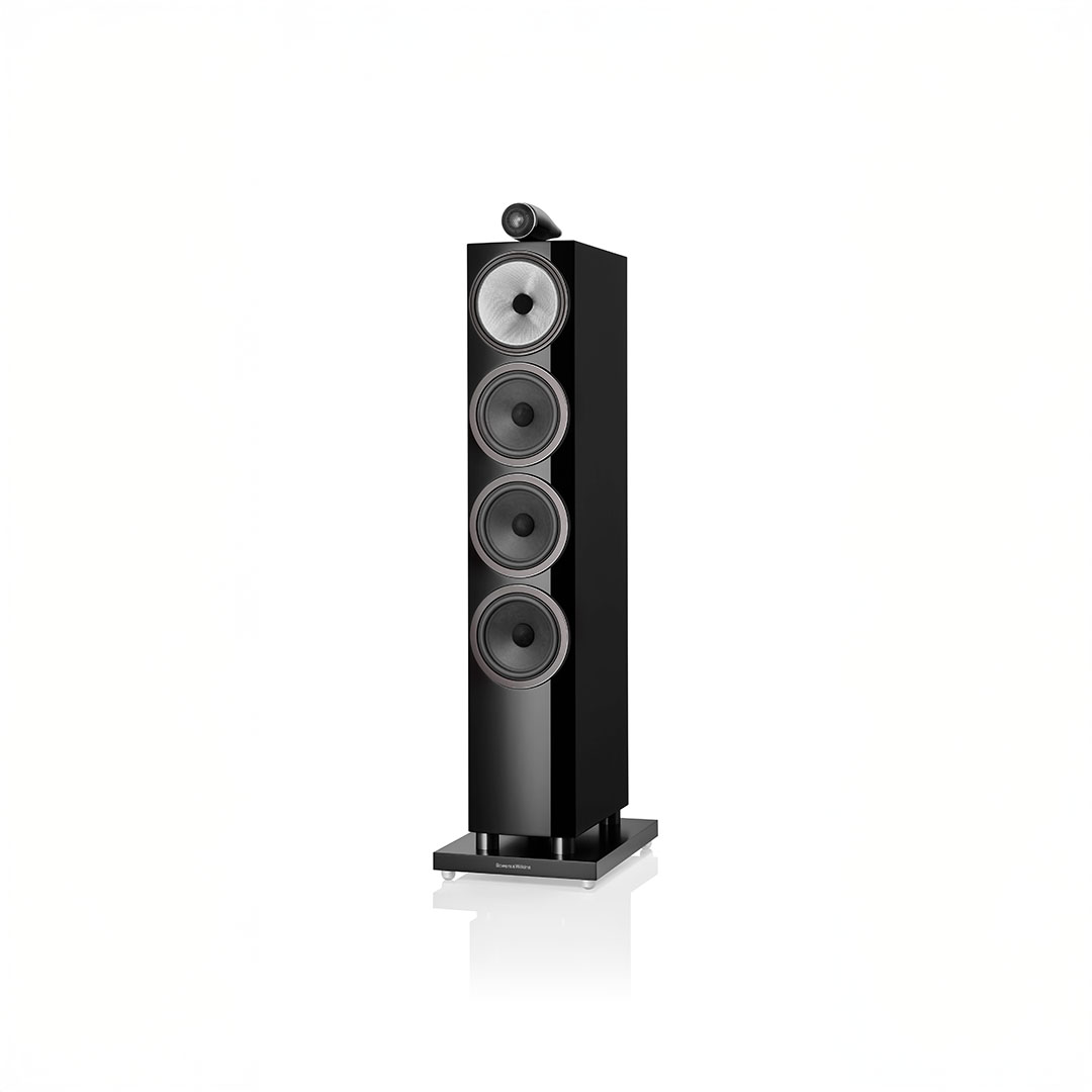 High-quality floor-standing black speaker