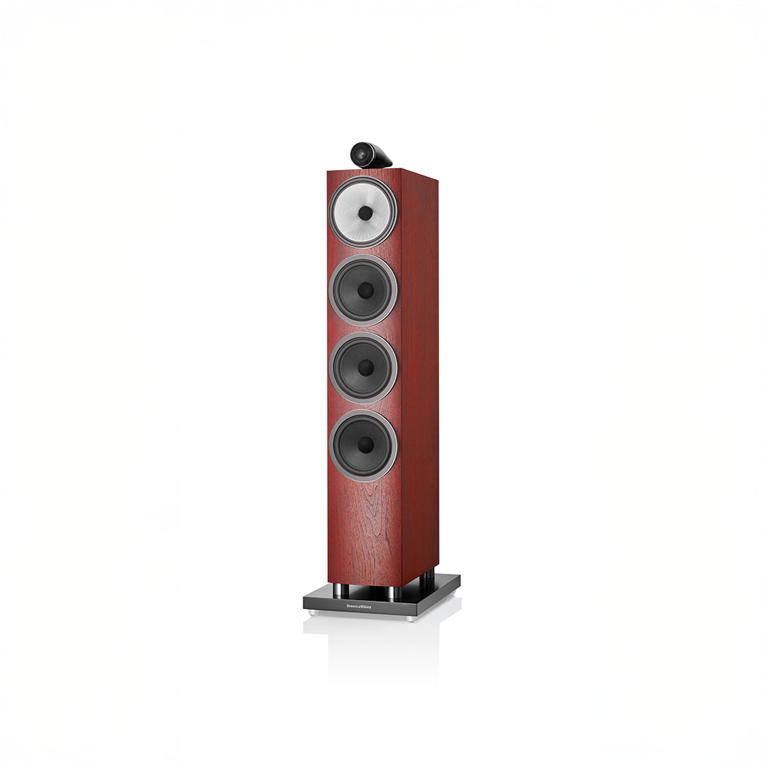 High-quality floor-standing speaker with wood finish