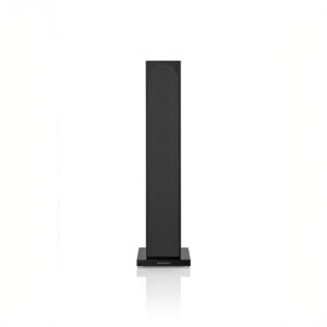 Black tower speaker on white background