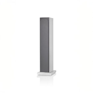 Modern upright speaker on white background