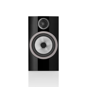 Black high-fidelity speaker, front view