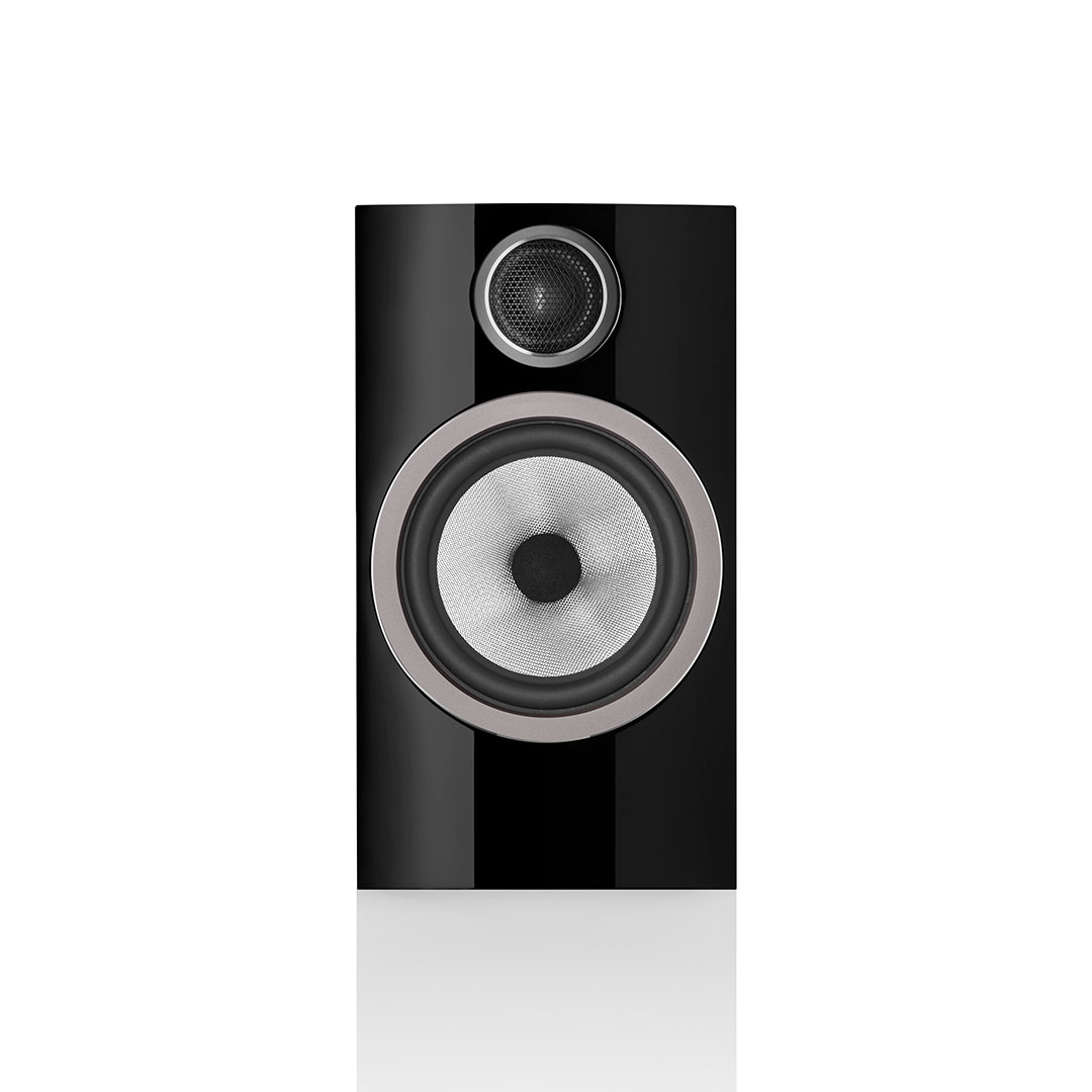 Black high-fidelity speaker, front view