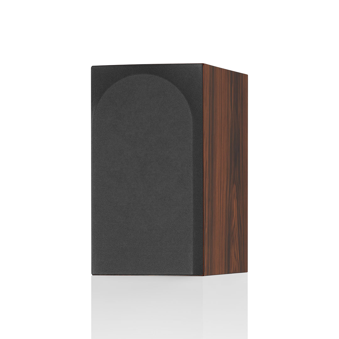 Wood-grain speaker with black front panel