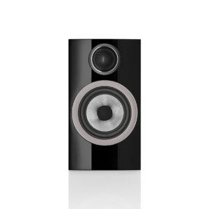 Black audio speaker with modern design.