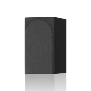 Black rectangular speaker with front mesh cover