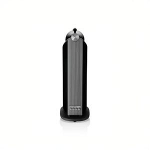 Modern high-fidelity audio speaker on white background.