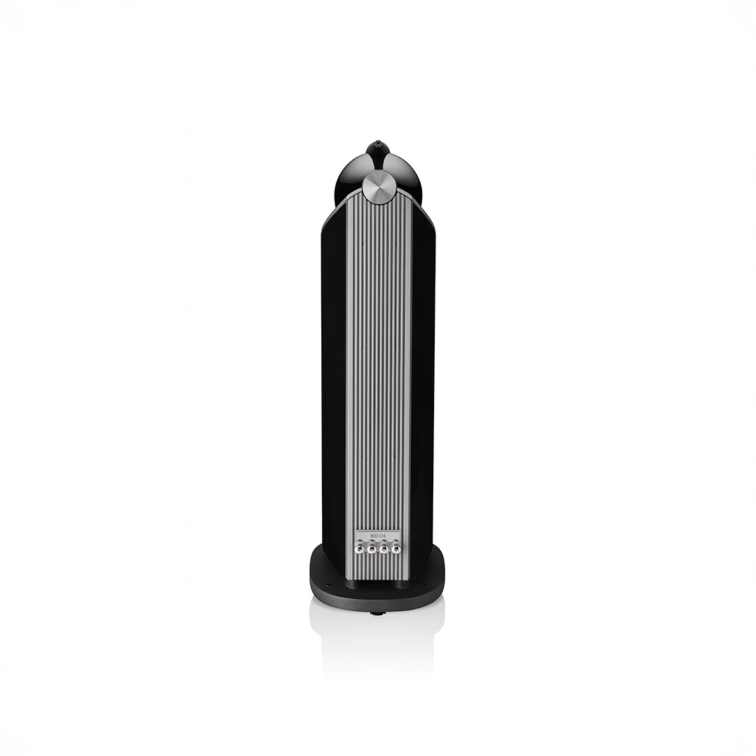 Stylish black and silver modern speaker tower