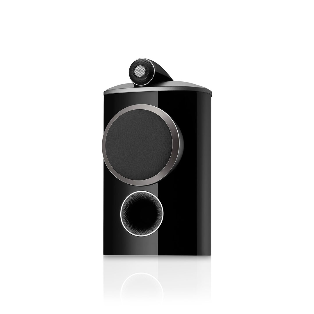 Black high-end speaker with modern design.