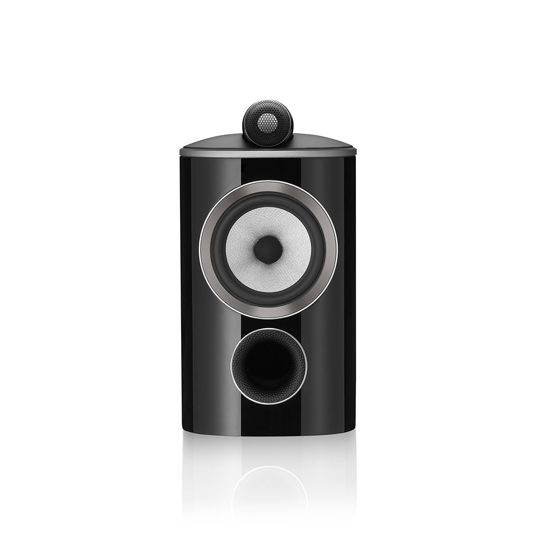 Black high-fidelity speaker with modern design.