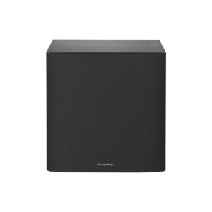 Black Bowers & Wilkins subwoofer speaker front view