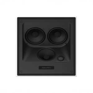Bowers & Wilkins wall speaker, black, close-up view.