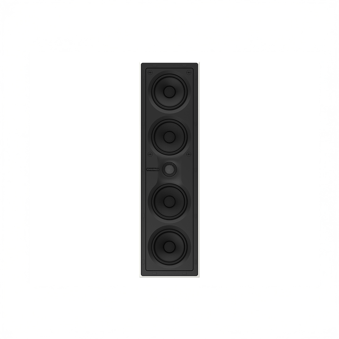 Black in-wall speaker with five woofers