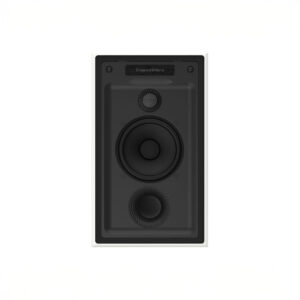 Black Bowers & Wilkins wall speaker front view.