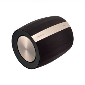 Black and silver high-fidelity speaker