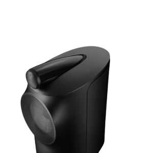 Black modern speaker with sleek design