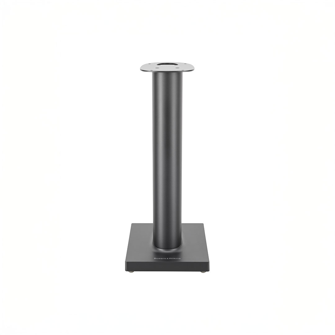 Black speaker stand with square base