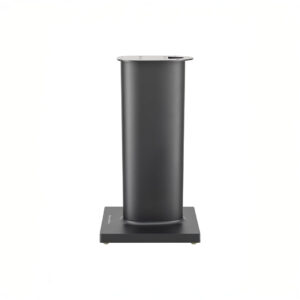 Black metal pedestal base for furniture support.