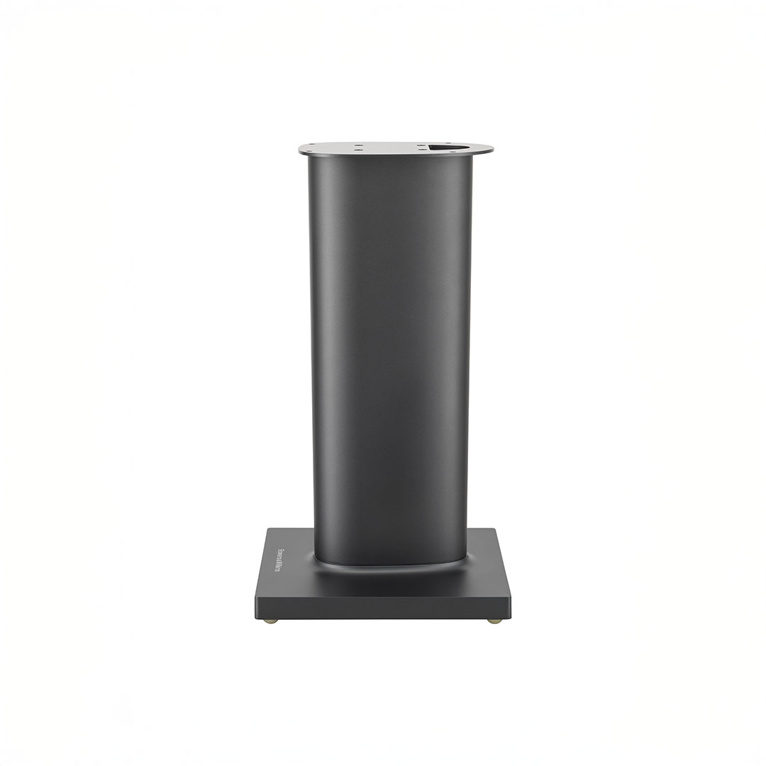 Black metal pedestal base for furniture support.