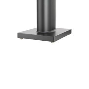 Black metal pedestal base for office furniture.