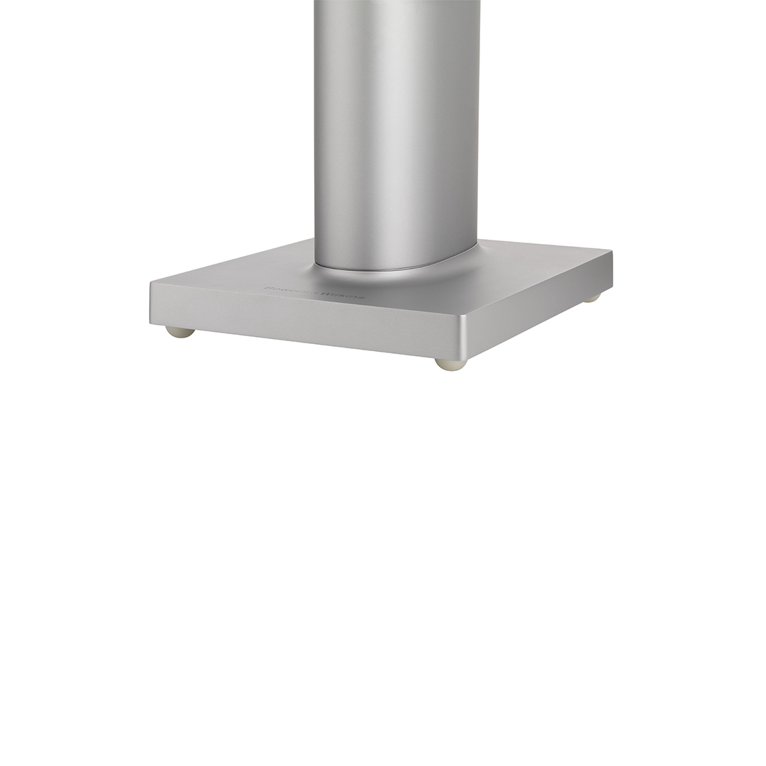 Silver metal stand base, modern design.