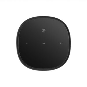 Black smart speaker with touch controls
