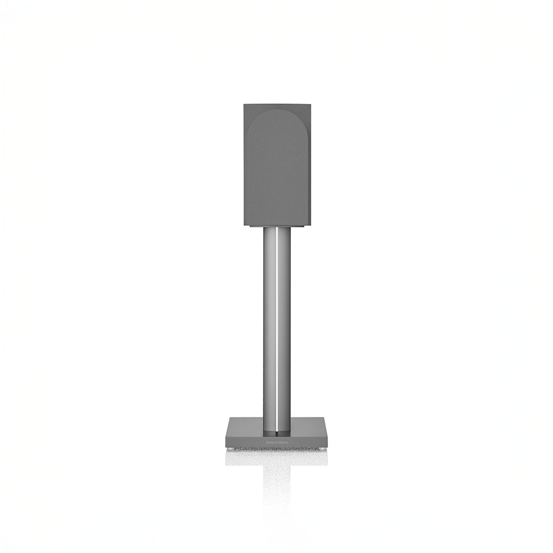 Modern gray speaker on a stand