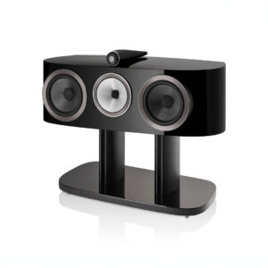 High-end black speaker with three drivers