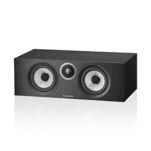 Black Bowers & Wilkins speaker with two woofers.