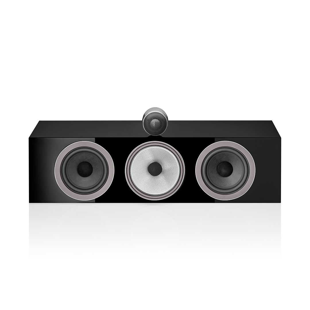 High-end center channel speaker with three drivers.