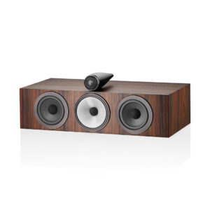 Wooden three-way speaker with three drivers
