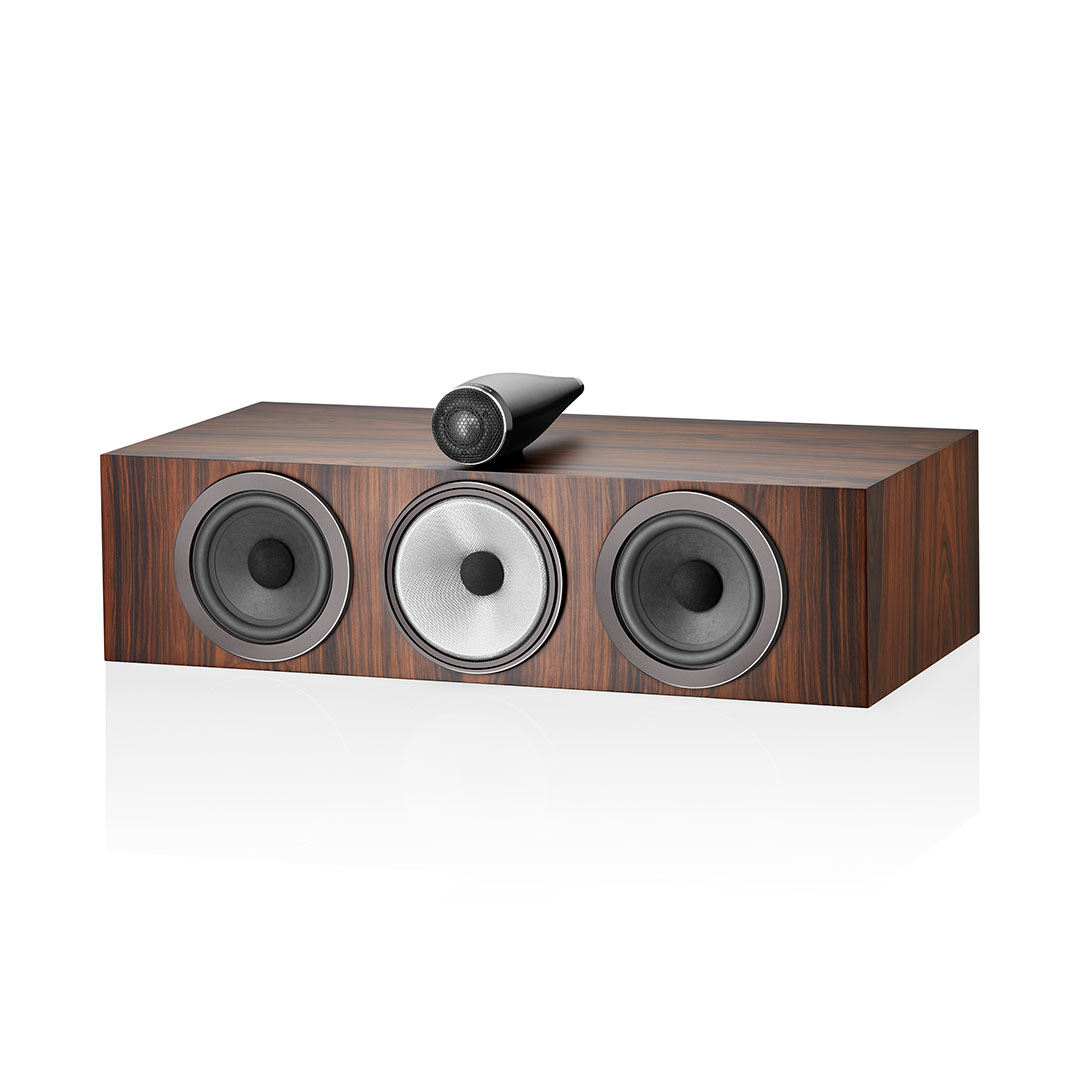 Wooden three-way speaker with three drivers