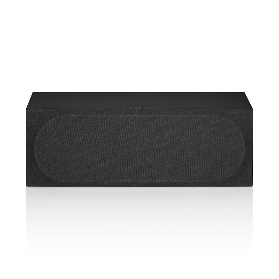 Black rectangular speaker with minimalist design.