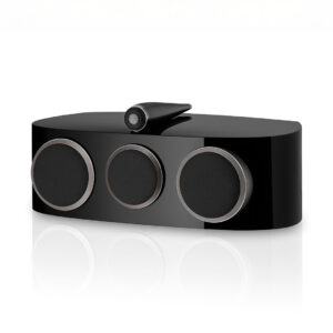 Modern black audio speaker with sleek design