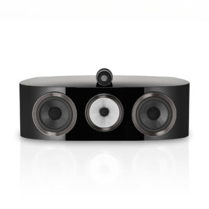 Black center speaker with three circular drivers.