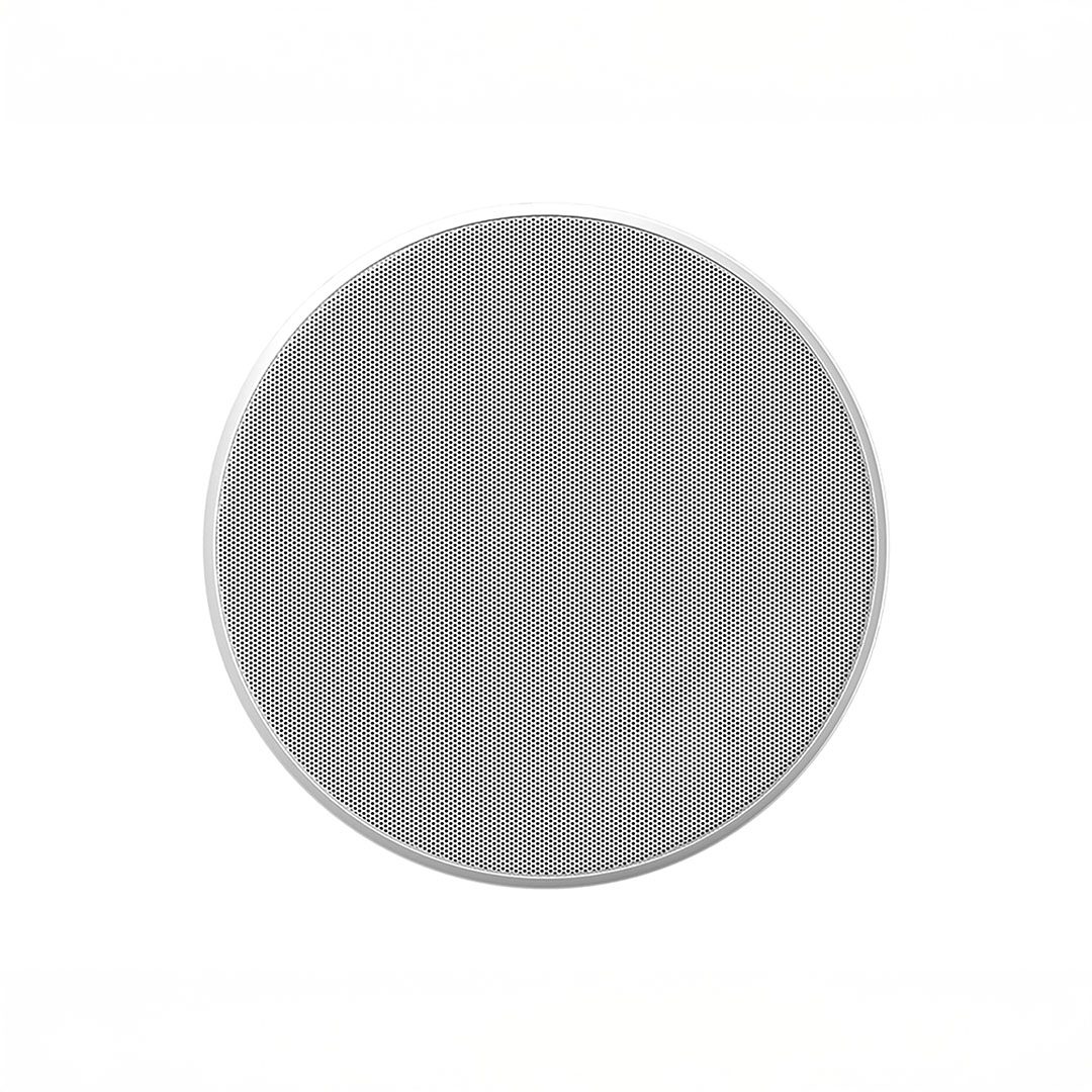 Round ceiling speaker with perforated grille