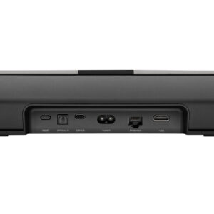 Back panel ports: reset, optical, service, power, Ethernet, HDMI.