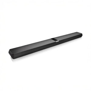 Black soundbar for home audio systems
