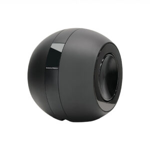 Black spherical subwoofer for home audio system
